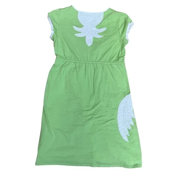 Tori Richard Womens Hawaiian Y2K Faux Wrap Dress Green White Palm Tree L - Picture 7 of 8